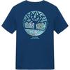 Timberland Breathable Comfortable Printed Short Sleeve Nautical Round Neck T-Shirt Unisex Tops Deep-Indigo A6A4K-288