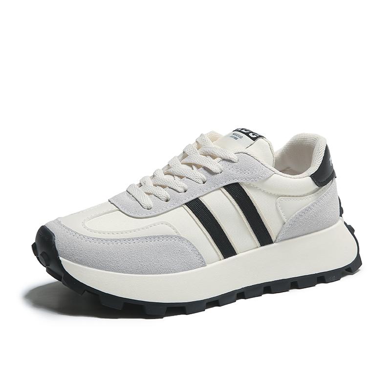 Women Comfortable Casual Shoes Soft Leather White Shoes Summer 204 New Lace Up Flat Casual Sports Shoes Women Running Shoes