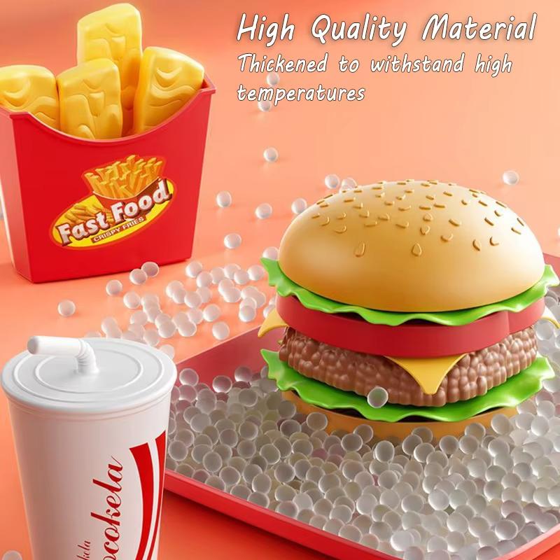 Children Food Kitchen Toys Set Girl Pretend Play House Simulation Bread Burger Pizza Cooking Game Kitchen Play Props Accessories