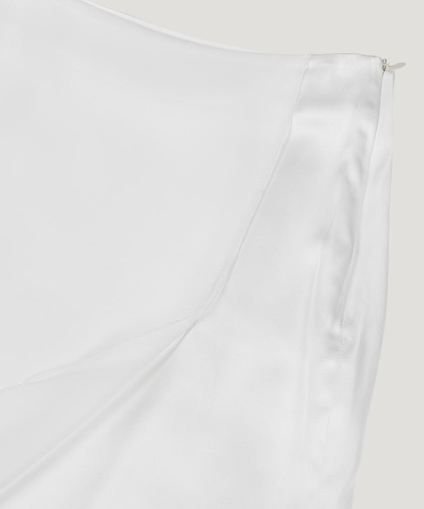 Eosseu Asymmetrical See-Through Layered Skirt (White)