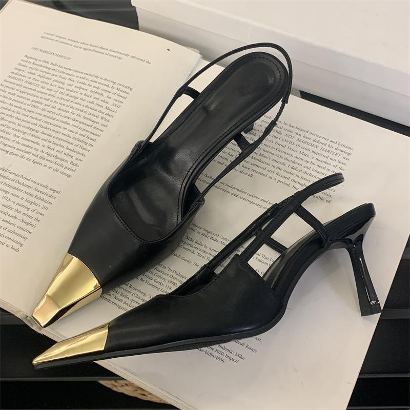 Streetstyle Spitzschuh Damenpumps Mode Slingbacks Dünne Hohe Absätze Elegant Stripper Abschlussball Damensandalen Schuhe