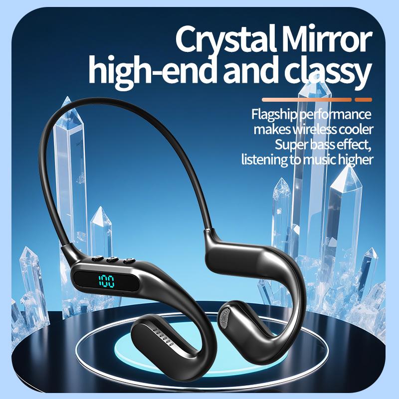 T80 Bone Conduction Headphones Wireless Bluetooth Led Display Earphone Stereo Sports Headset Wireless Headset Bluetooth 6.0