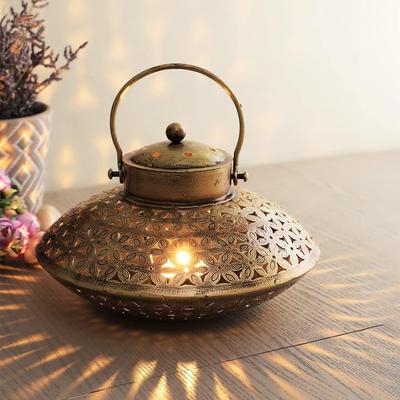 Iron Doop Stand Tealight Candle Holder  - Tea Light Candle Stand Decorative Home Decoration Items for Living Room Netted Style