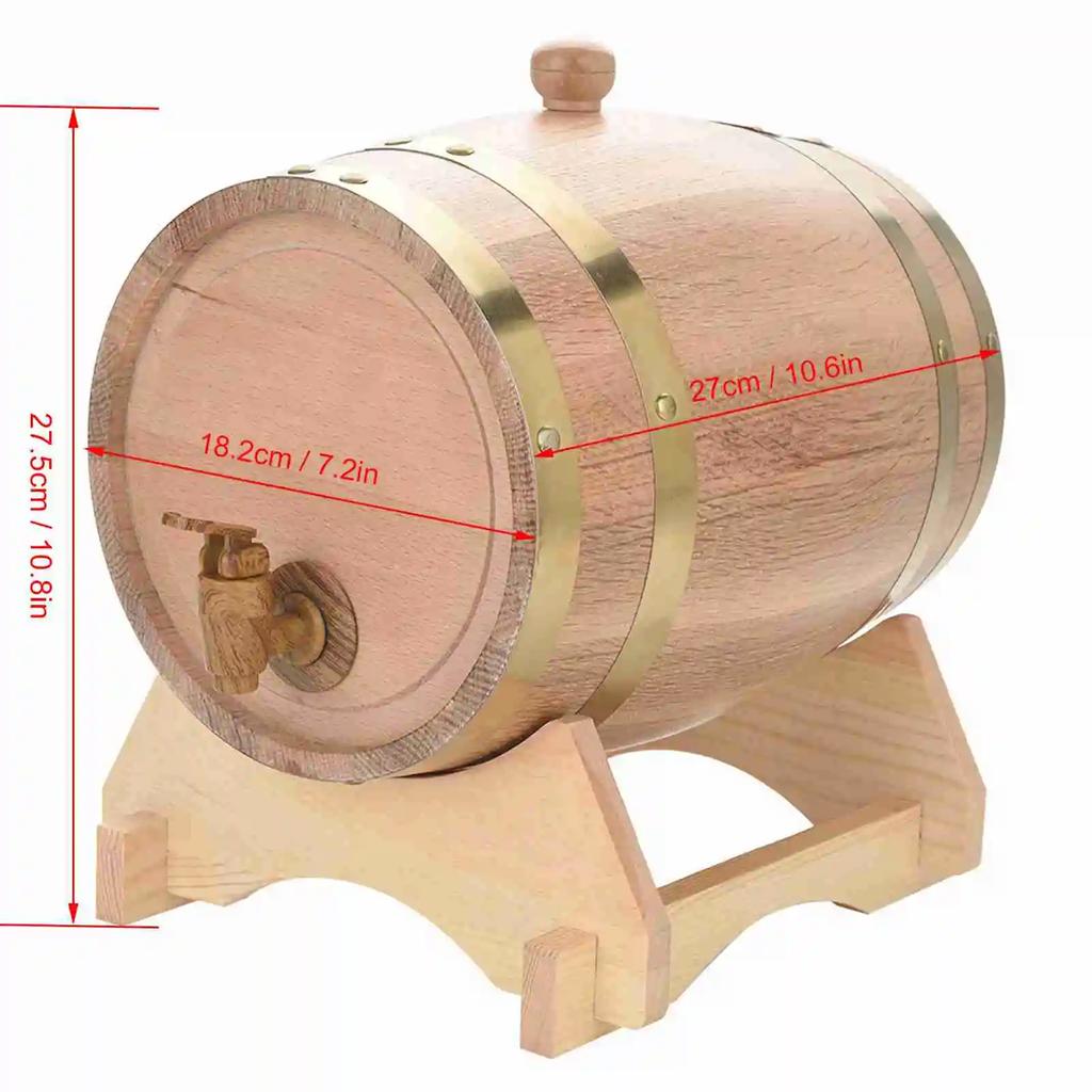 10L 5L 3L 1.5L Oak Barrel Vintage Wood Oak Timber Wine Barrel for Beer Whiskey Rum Port