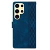 For Samsung Galaxy S25 Ultra Leather Case Imprinted Checkered Pattern Wallet Stand Flip Phone Cover