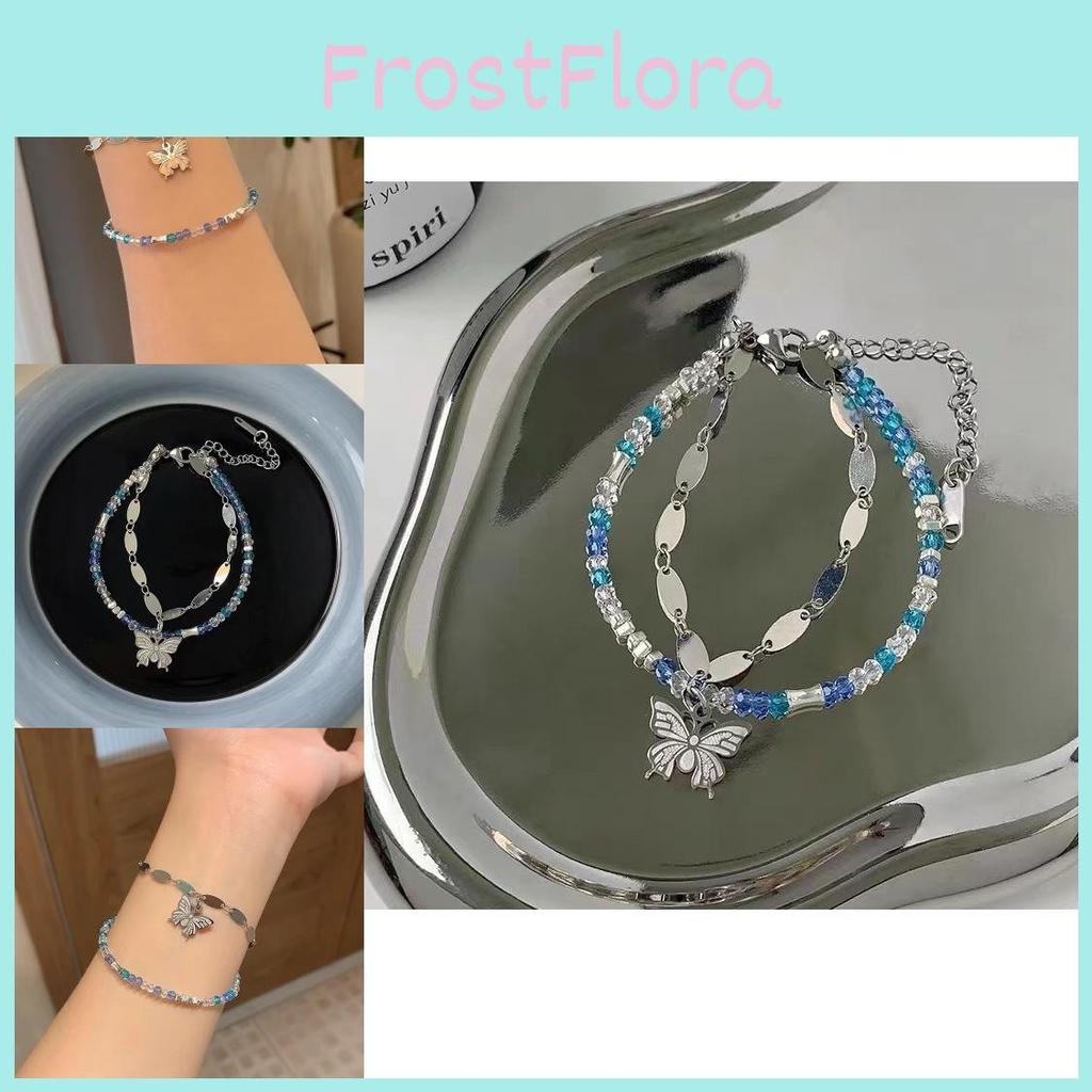 Fashionable Charm Butterfly Bracelet For Women With Blue Artificial Crystals