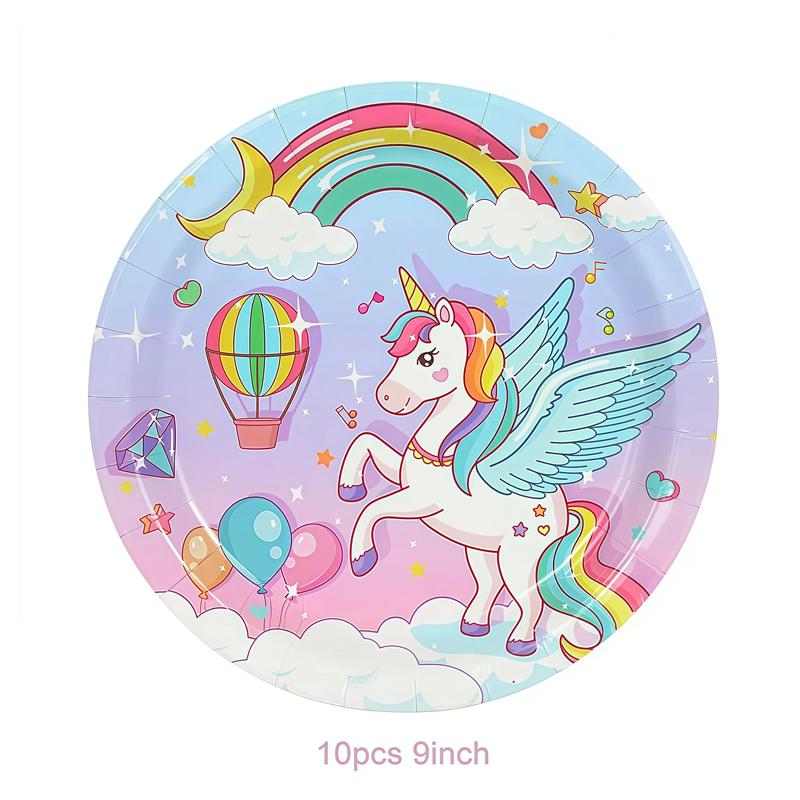 Cartoon Unicorn Birthday Party Decorationa  Unicorn Theme Bleware Paper Plate Cup Tablecloth Birthday Party Decor Supplies