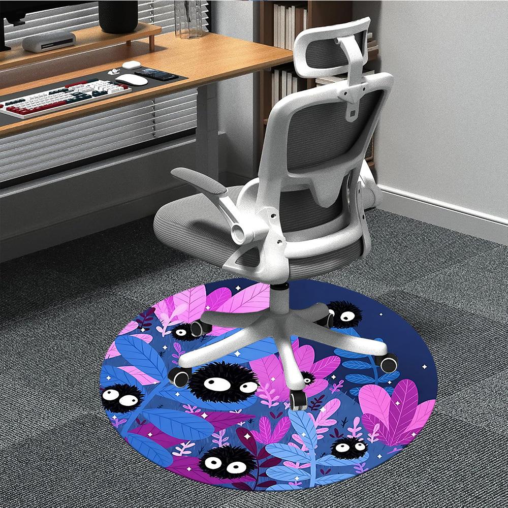 1 Stück Sprites Wald Büro Runder Teppich, Matte Geeignet für Büro, Unter Bürostühlen Schlafzimmer Wohnzimmer Heimdekoration, Raumdeko