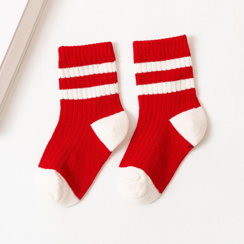 1-12 Years Cotton Children Socks Japan Style Black White Stripes Baby Tube Socks Spring Autumn Boys Girls School Sports Socks