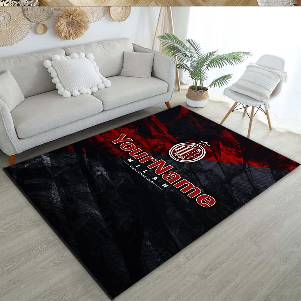 Ac Milan Customized Name Floor Rug Office Rug Perfect for Kitchen Balcony Decorate room Game Room Anti-slip Rug Office home decor Wedding Party Gift