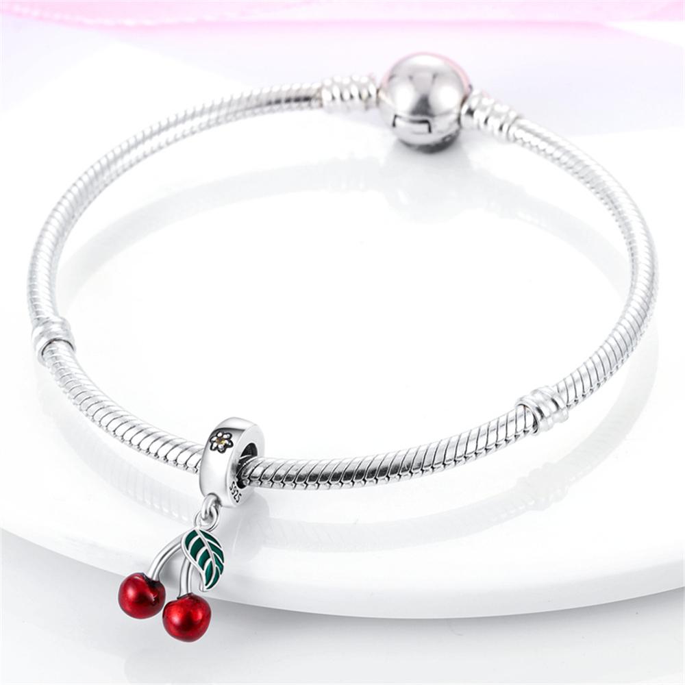 Fit Original Copper Charms Beads Delicious Cherry Charms For Women Fine Diy Birthday Jewelry Gifts