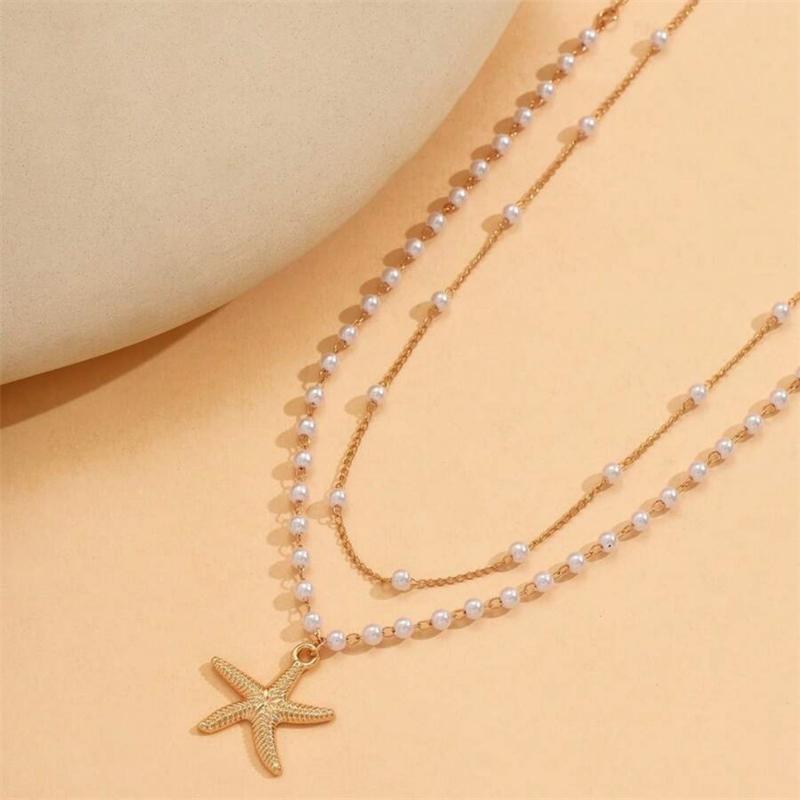 Fashionable Double Layer Imitation Pearl Chain Waist Chain for Women Minimalist Sexy Sequin Link Chain Belly Chain Beach Jewelry