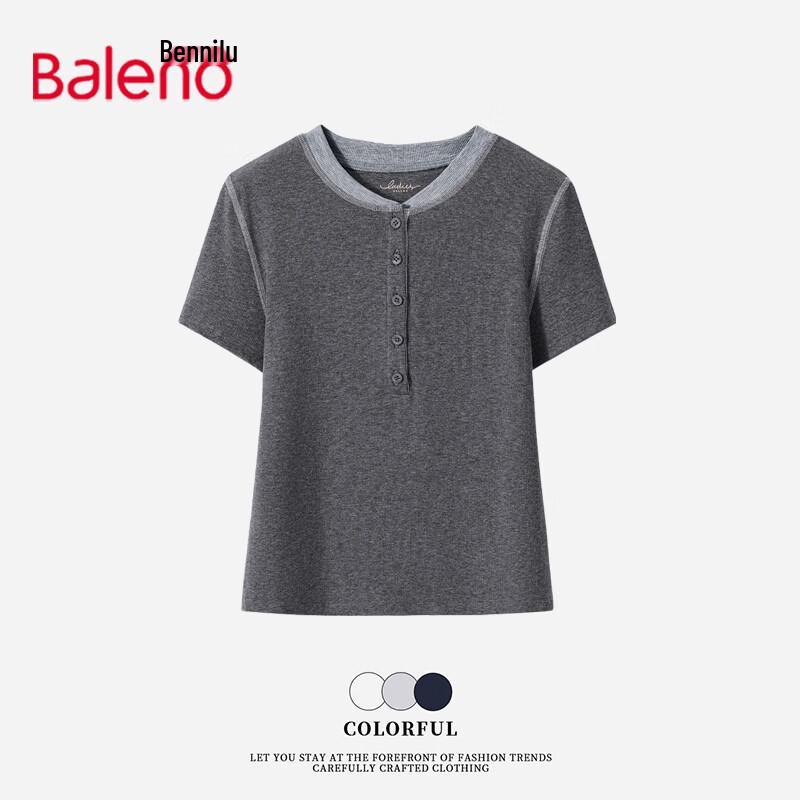 Baleno Women s Colorblock Henley T-shirt M
