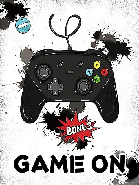Leinwandgemälde Spiel Spielzimmer Gamepad Abstrakt Poster und Drucke Wandkunst Bilder Gamer Geschenk für Jungen Kinderzimmer Dekor