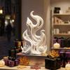 Creative Window Ornament Halloween Flame Ghost Figurine, 3D Printed Spooky Sculpture Fantasy Desktop Accessory with Pumpkins, Abstract Statue