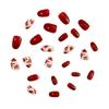 24Pcs Short Almond Press on Nail with Floral Designs Full Cover Stick on Nail Fashion Nail Art for Spring and Summer