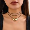 Elegant Heart Pendant Neck Chain Adornment Unique Bowknot and Heart Pendant Necklace Simple Clavicular Chain Accessory