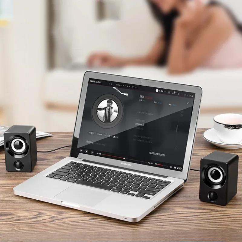 Mini Bluetooth Computer Speaker USB Wired Speakers Universal Stereo Sound Surround Portable for PC Desktop Laptop Stereo Portable Living