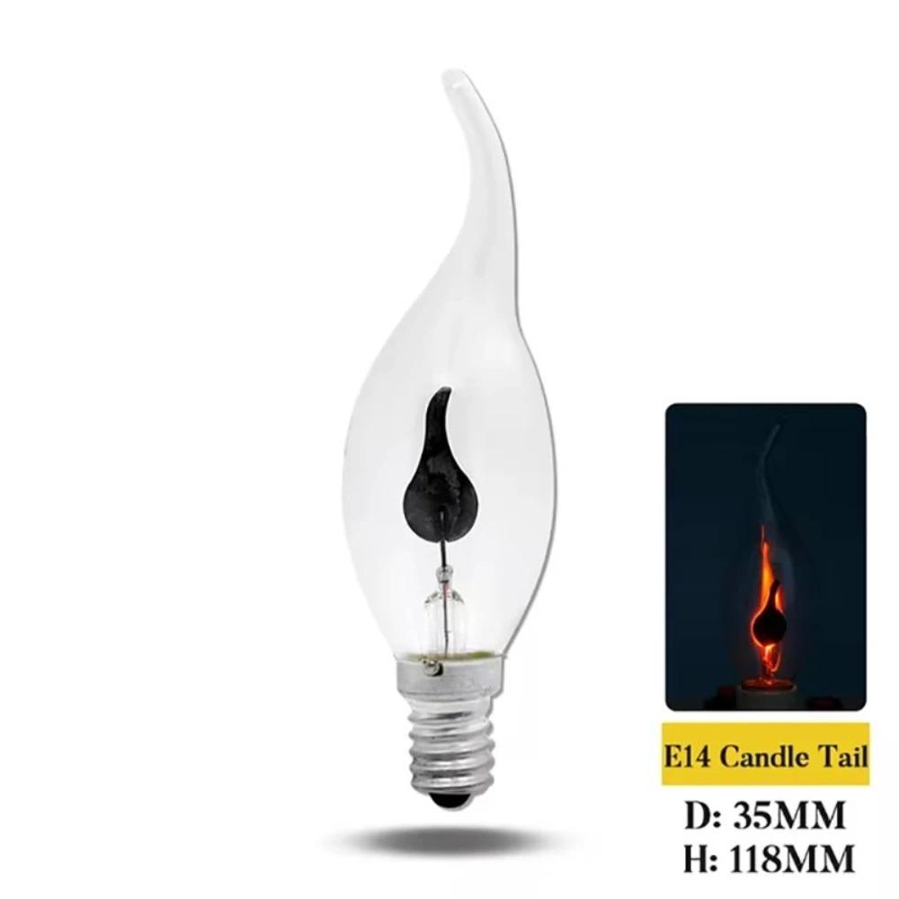LED Flame Tip Design LED Flame Bulb Filament Style Nature Fire Effect Flickering Light Bulb Vintage Filament Bulb Bar Decor