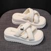 Internet Celebrity Popular Platform Slippers Women's Summer Wear 2025 New Super Fire High Heel Heightening Sandals Premium Feeling Sandals