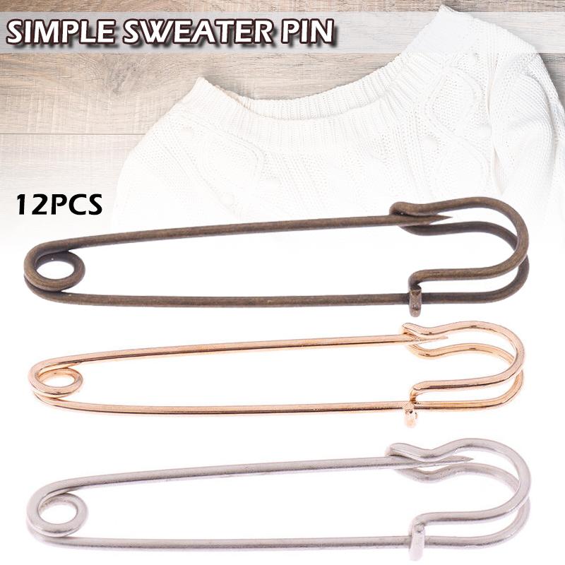 

IDH 12PCS Сверхпрочная нержавеющая сталь Большой Jumbo Безопасный штифт для изготовления стеганого одеяла