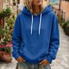 Women's Color Long Sleeve Hoodie with Drawstring Hood and Pocket Casual Pullover