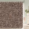 1 Pcs Modern Leopard Pattern Print Polyester Shower Curtain Bathroom Water-Blocking Partition Curtain Home Decorative Curtain
