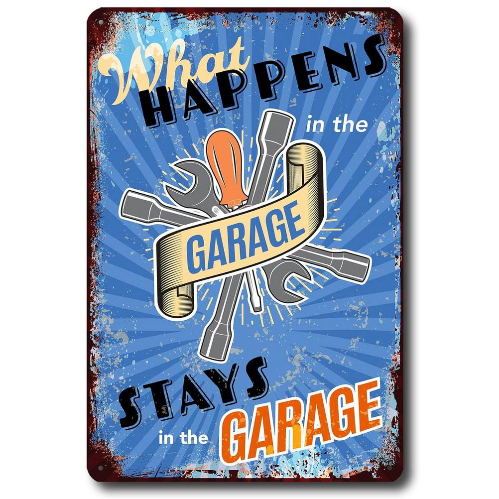 My Garage My Rules Metal Tin Signs Vintage Posters Plate Wall Decor for Garage Repair Shop Bars Cafe Clubs Pubs Retro Decoration