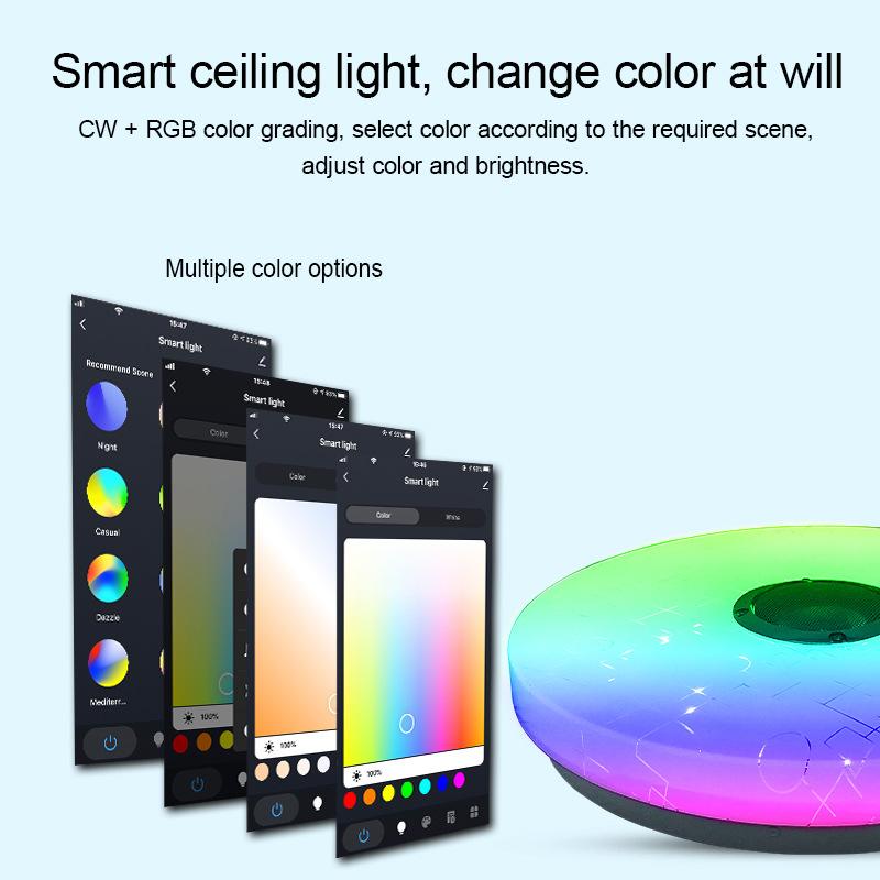 Doodle APP Intelligent Control Remote WiFi Modern Simple Bluetooth Music Bedroom Light LED Ceiling Light