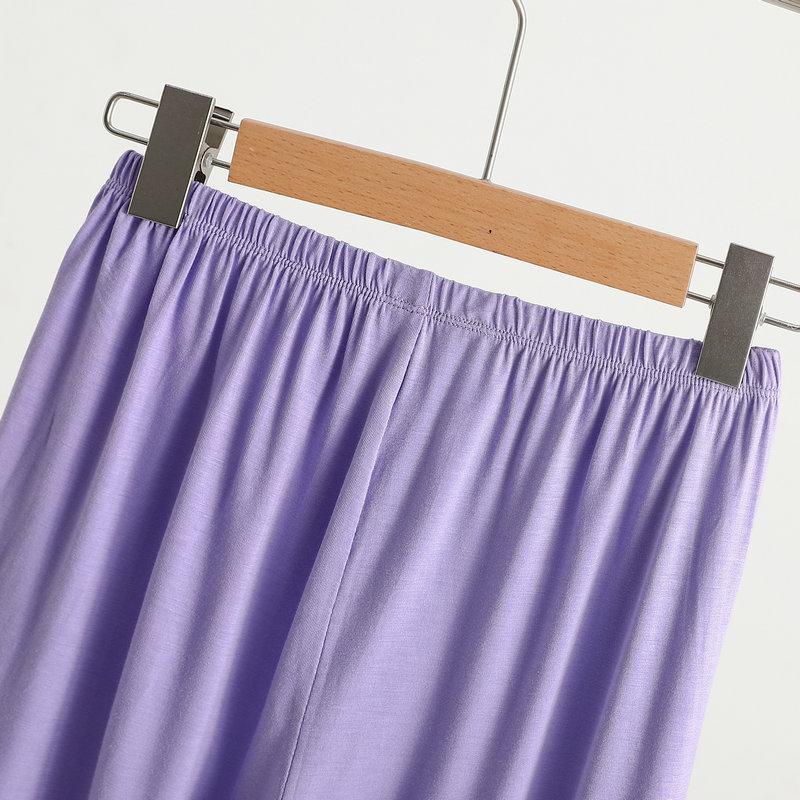 Modal Wide Leg Shorts Solid Color Summer Women's Short Pants Over The Knee Plus Size Loose Sleeping Shorts