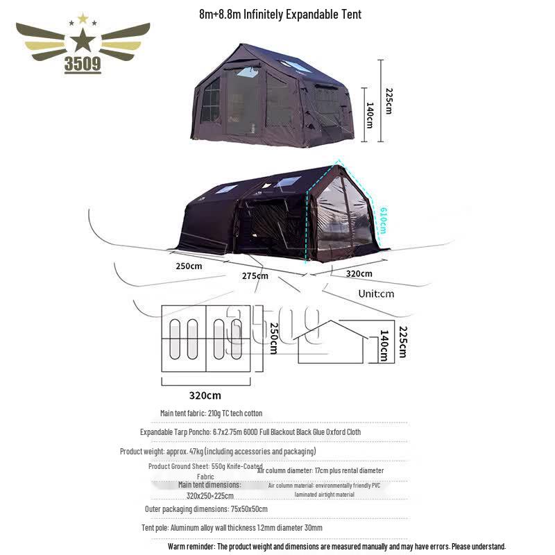 3509 Inflatable Cotton Camping Tent