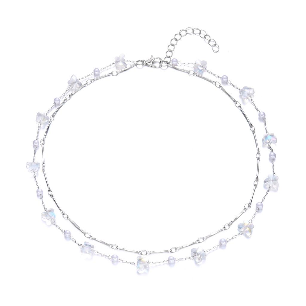 Ocean Blue Pearl Butterfly Necklace For Women Fashion Jewelry For Holiday Vacation