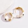 Vintage Colorful Enamel Flowers Huggies Earrings for Women Girls Gold Plated Round Circle Hoop Earrings Female Classic Jewelry