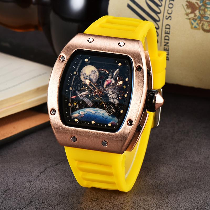 2025 New Barrel-shaped Space Astronaut Luminous Hollow Tourbillon Fashion Men's Quartz Watch