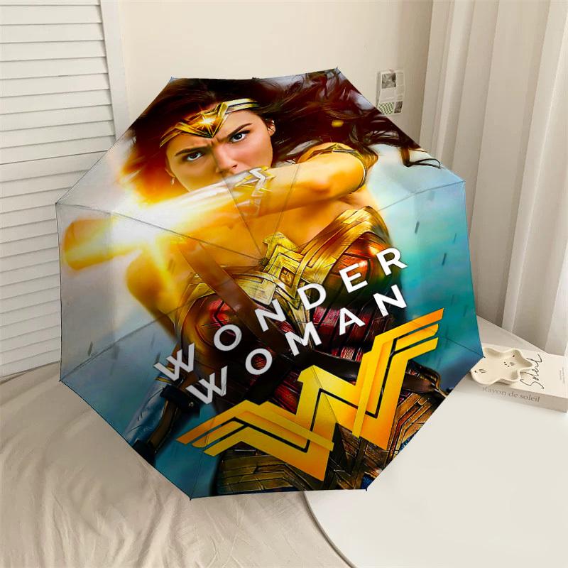 

1pc Wonder Woman Automatic Open/Close Umbrella Compact Folding Umbrella with 8-Rib Shaft lightweight esign, for Women/Men1202A
