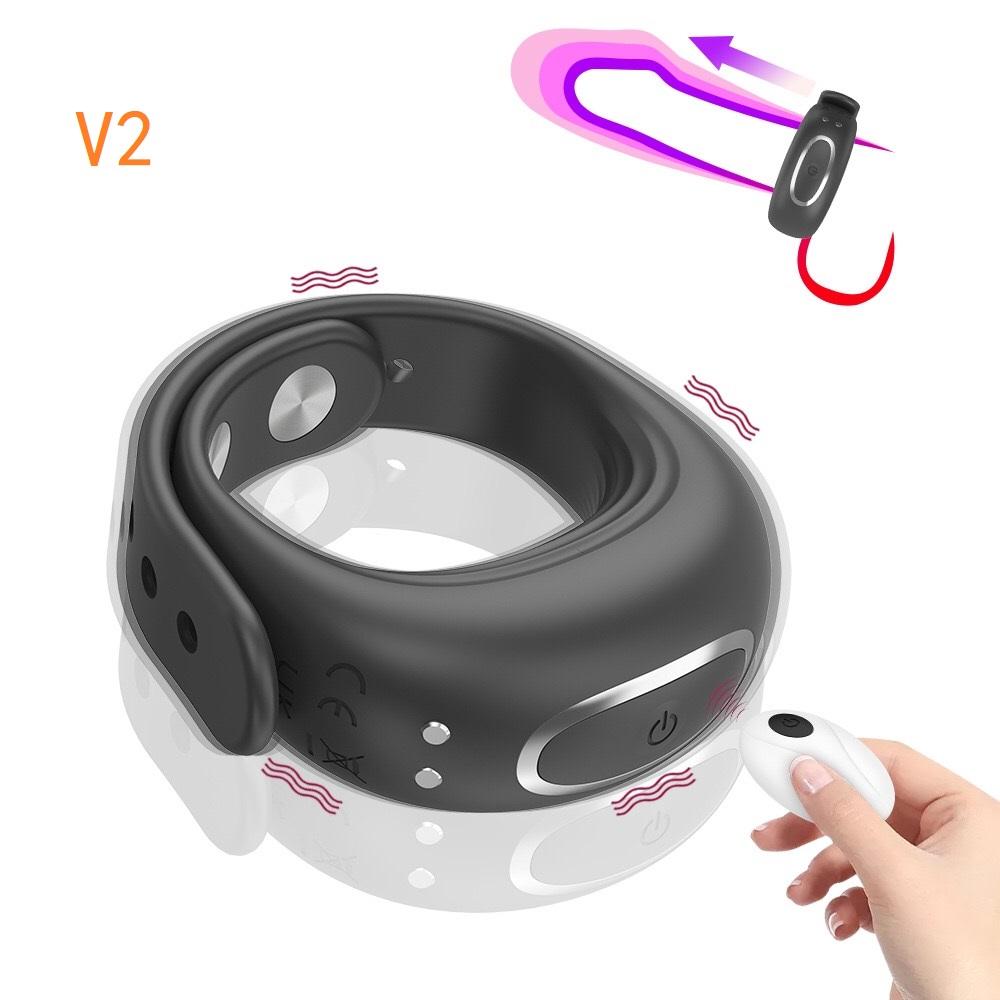 Vibrator Verstelbare Penis Ring Voor Mannen Mastubator Vertraagde Ejaculatie Anaal Plug Dildo