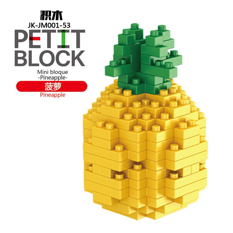 Mini Food Fast Food Fruit 3D Model Building Blocks DIY Wine Burger French Fries Hot Dog Cake Puzzle Assembly Toy Boy Girl Gift
