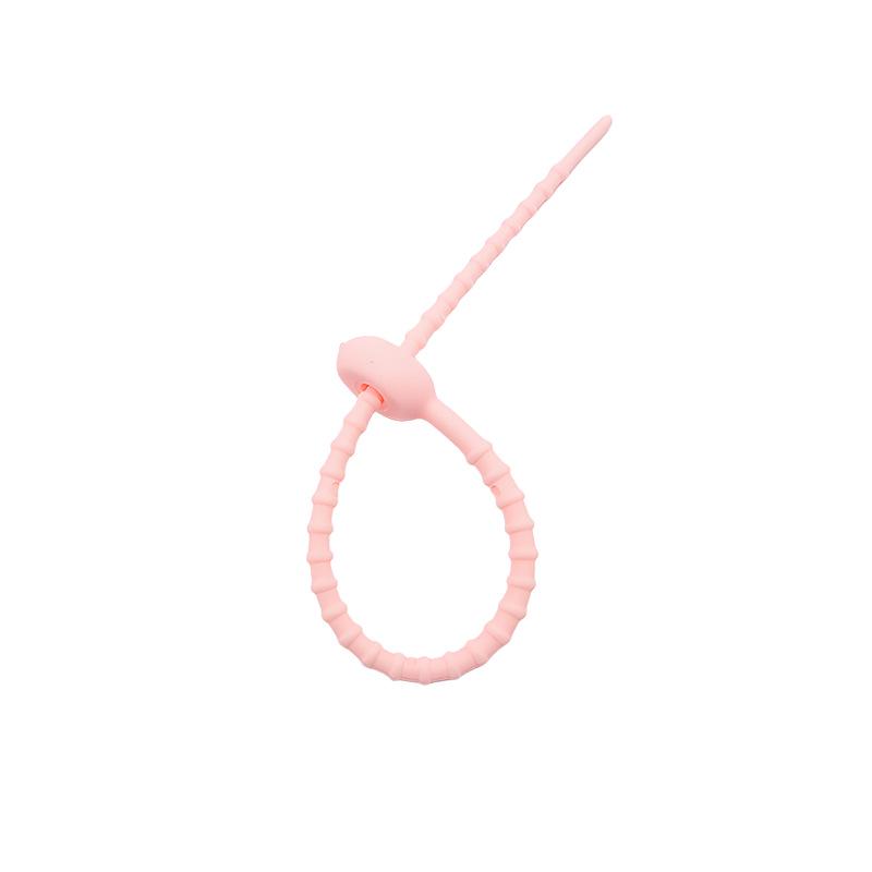 Multicolor TPR Silicone Zip Ties: Elastic Self-Locking, Reusable Cable Organizers & Keychain Pendants.