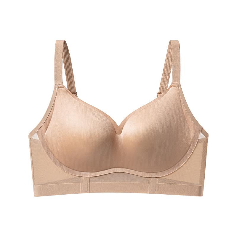 Seamless Spaghetti Strap Bra for Women, Small Bust Push-up Hyaluronic Acid Ultra-thin Ice Silk Soft Support Camisole Beautiful Back Bra New Arrival