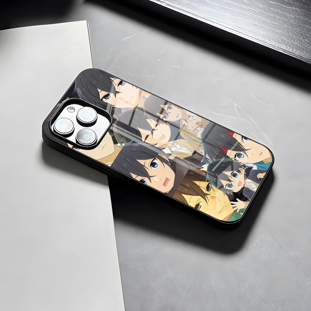 

Japanese Anime Horimiya Phone Case For IPhone 17 Pro Max 15 Pro 16 14 Plus 12 13 Mini 11 Pro Shockproof Glass Cover iPhone14 ProMax