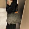 Large capacity leopard print fashion shoulder bag women's new simple personalized tote bag large shopping bag leisure travel bag