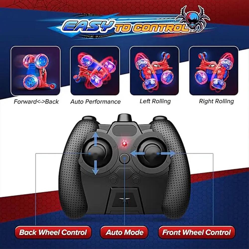 2.4G Remote Control Spider Stunt Car for Kids - 360° Off-road Light-Up Adventure Toy