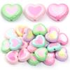 5pcs/lot Colorful Heart Acrylic Beads Big Hole Loose Spacer Beads For DIY Craft Bracelet Phone Chains Jewelry Making Accessories