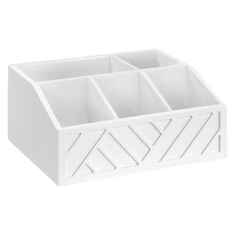 

Многоцелевая деревянная корзина для хранения кофейных капсул для кухонной столешницы, с уникальными резными узорами и прочными ковриками белый