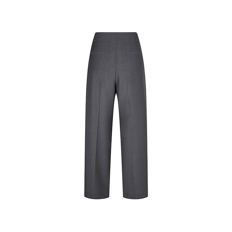 LESS Women's 100% Wool Straight Cropped Pants