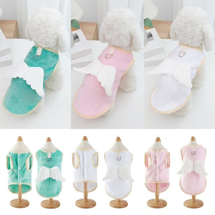 Hundeweste Frühling Flauschiger Stoff mit Cartoon-Flügel Pullover Mantel Kleidung Bekleidung
