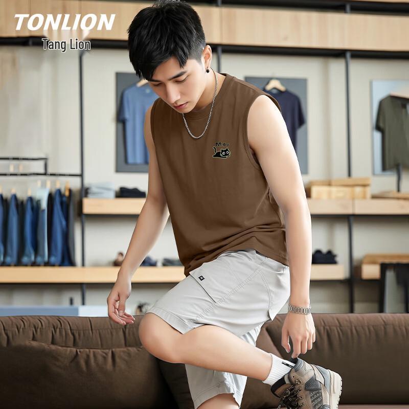TonLion Men s Heavyweight Cotton Sleeveless Vest M