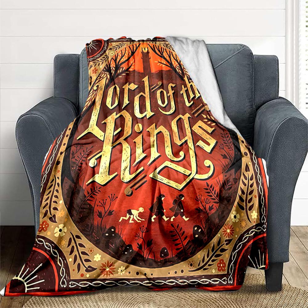 

1pc Lord of the Rings Blanket Lightweight Flannel Throw For Sofa, Bed, Travel, Camping, Livingroom, Office, Couch, Chair, And Bed 80x120cm