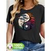 Women's Short Sleeve T-Shirt with Botanical Blouse Print Suitable for Spring/Summer