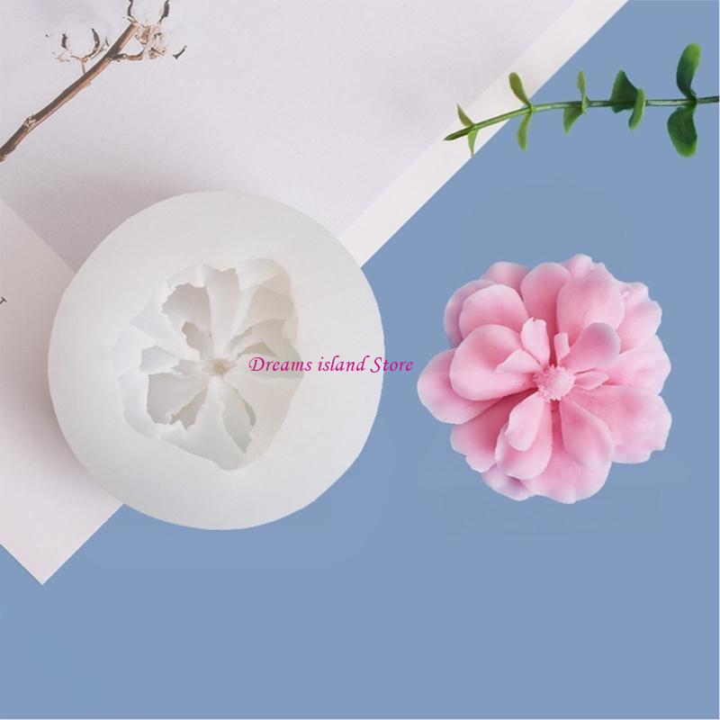 Lotus Camellia Decoration Silicone Mold Epoxy Resin DIY Ornaments Making HX6C
